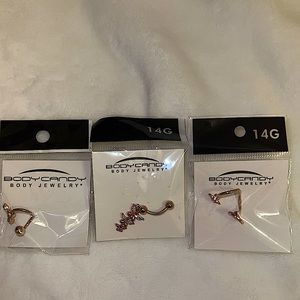 New. Body Candy -Belly Rings (14G) Bundle